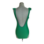 Green Ruffled One Piece Swimsuit Women XL Fits L Stretch Polyamide NWOT