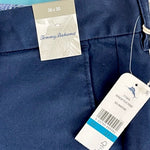 Tommy Bahama Boracay Maritime Dark Blue Cotton Flat Front Chino Tailored S 36x30