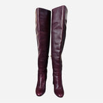 Michael Kors Sabrina Burgundy Leather Over-the-Knee Boots Size 5.5