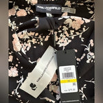 KARL LAGERFELD Floral Chiffon Blouse Long Sleeve Button Front Size M NWT