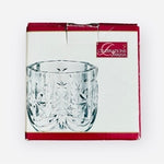 Mikasa Christmas Night Crystal Votive Candle Holder Tree Pattern Japan 3.5" NIB