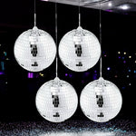 Mirror Disco Ball Set 4 Pack Silver Hanging Party DJ Light Decoration NIP