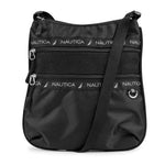 Nautica Black Nylon Captain's Quarters Hobo Crossbody Travel Bag NWT