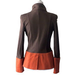Maria Grazia Severi Wool Blend Suit Blazer Brown Orange Italy Made Womens Size S