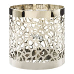 Yankee Candle Matrix Brushed Silver Metal Candle Holder 4" Candlestick New