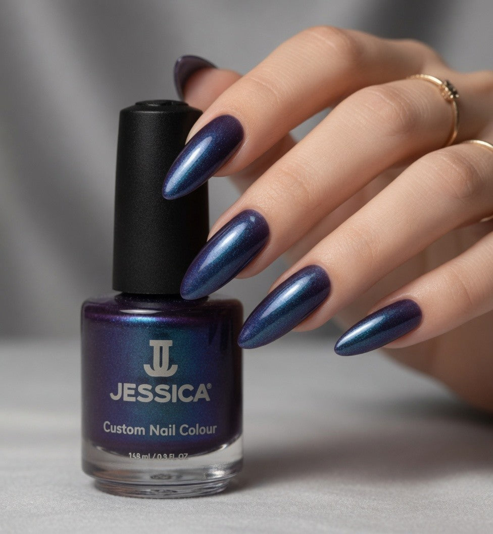 JESSICA Nail Polish Custom Nail Color Blue Diamond 816 Full Size 0.5 fl.oz New