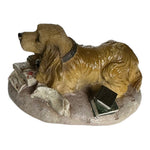 Dog Mate Reading Puppy Cocker Spaniel Figurine Books Scholar Dog Resin Statue 4"