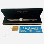 Vintage Oleg Cassini Silver-Gold Stainless Steel Women's Watch Certificate New