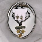 Crystal Rope Necklace Earrings Set Brown Rhinestone Costume Jewelry NWOT