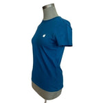 Apple Women's Turquoise Blue Cotton Crew Neck T-Shirt L Short Sleeve NWOT