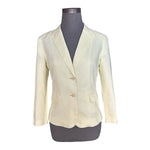 Banana Republic Yellow Linen Cotton Women's Dress Jacket Blazer 6 Excellent