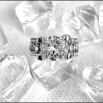 Crystal Rhinestone Ring Silver Round Love Ring Size 7 Hypoallergenic NWOT