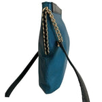 Jafferjees Turquoise Black Snake Skin Shoulder Crossbody Bag 10"x10' Excellent