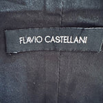 Flavio Castellani Women's Black Halter Cocktail Dress M Open Back Ruffle Flare S