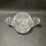 Vintage Brilliant Cut Crystal Sugar Bowl with Handles 6.5”x4” Rare Find