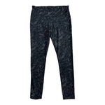 KIRKLAND Women’s Black Grey Abstract Print Leggings M Athletic Pants VG