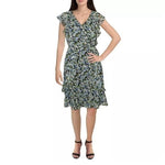 Tommy Hilfiger Womens Blue Floral Print Fit & Flare Dress Size 14 NWT