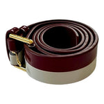 Ted Baker Women's Belt Size 1 White Burgundy Color Block Vegan Leather NWOT
