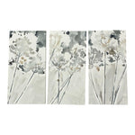 Wild Flowers Triptych Wall Art Canvas Print 3 Piece 12x24 Each Watercolor Decor