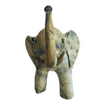 Vintage Crushed Oyster Shell Elephant Figurine Handmade Folk Art 9.5" VG