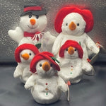 TY Beanie Baby Chillin Snowman Family Set 5pc Snowball Jingle Beanies NWT 2001
