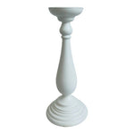 Set of 2 Tall White Wooden Candle Holders Modern Home Decor 14 Inch