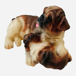Dog Mate Pug Family Figurine Momma Dog & Puppy 4.5" Resin Sculpture Vintage Dog