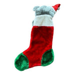 Hooked Grey Mouse Plush Christmas Stocking 28"x12" 3D Handmade Holiday Decor