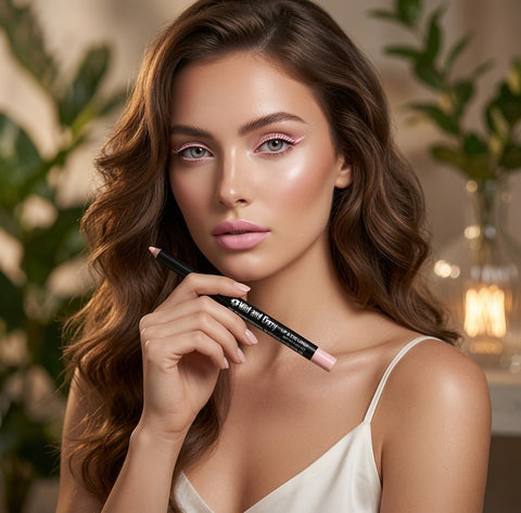 Wild & Crazy Lip Eye Liner Pencil Pink Nude Dual Purpose Cosmetic New Display