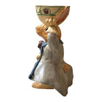 Dressed Rabbit Bunny Statue 5x3.5x3" Basket Bowl Resin Figurine Spring Easter VG