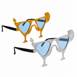 Novelty Margarita Glass Party Sunglasses Gold & Silver Glitter 2 Pairs New