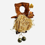 Vintage Northlight Scarecrow Fall Harvest Wreath 17" Doorknob Hanger Jingle Bell