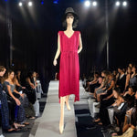 Vince Camuto Women's Magenta Pink Silky Asymmetrical V-Neck Dress XL $146 EXC