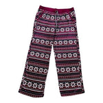 NAUTICA Women PJ Pants M Purple Blue White Winter Fair Isle Fleece Pajama Bottom