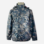 STRUCTURE Jax Cargo Jacket M Camo Hooded Athletic Zip Front Windbreaker Blue EXC