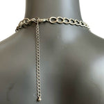 Womens Silver Modernist Square Panel Link Necklace 36-40" Adjustable Statement