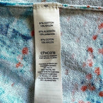 Chico's Multicolor Geometric Mandala Open Front Knit Cardigan Lurex Sz 1 Medium