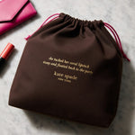 Authentic Kate Spade NY Large Brown Dust Bag Gold Logo Pink Drawstring 20x18" VG