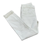 Jessica Simpson Women's White Cotton Skinny Roll Crop Jeans 6/28 Relaxed Fit G