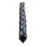Perry Ellis Portfolio Silver Blue Plaid 100% Silk Mens Neck Tie 60" VG