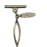 NY&Co Silver Tone Oval Link Chain Choker Necklace Pendant Clasp Costume Jewelry