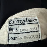 Authentic Burberry 100% Wool Navy Blue Midi Trench Coat Women's 10 Waterproof