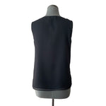 DANA BUCHMAN Women's Black Sheer Sleeveless Tank Blouse Size S Chain Detail NWT
