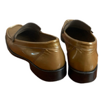 Women's Shoes BALLY Loafers Gold Patent Leather Moccasins Low Heels Moccasins