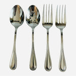 Gourmet Settings Stainless Steel Serving Spoon Fork Set 4 Piece Carving Grabbers