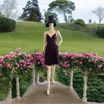 David’s Bridal Purple Sheer Fit & Flare Bridesmaid Dress Straps Size 0