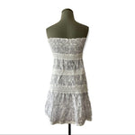 Victorias Secret Strapless White Floral Lace Mini Dress Cotton Fit Flare XS