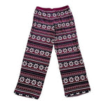 NAUTICA Women PJ Pants M Purple Blue White Winter Fair Isle Fleece Pajama Bottom