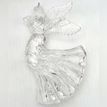 Vintage Clear Acrylic Musician Angel 6.5" Blowing Horn Christmas Ornament VG