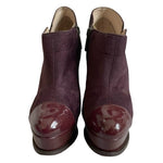 PRIMADONNA Burgundy Faux Suede Leather High Heel Ankle Booties Women’s Size 36